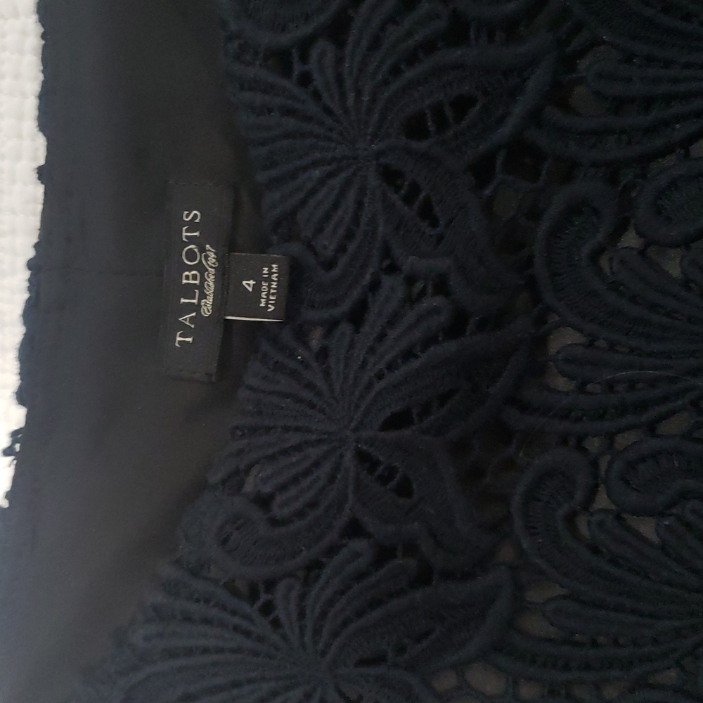 Talbots black lace blouse